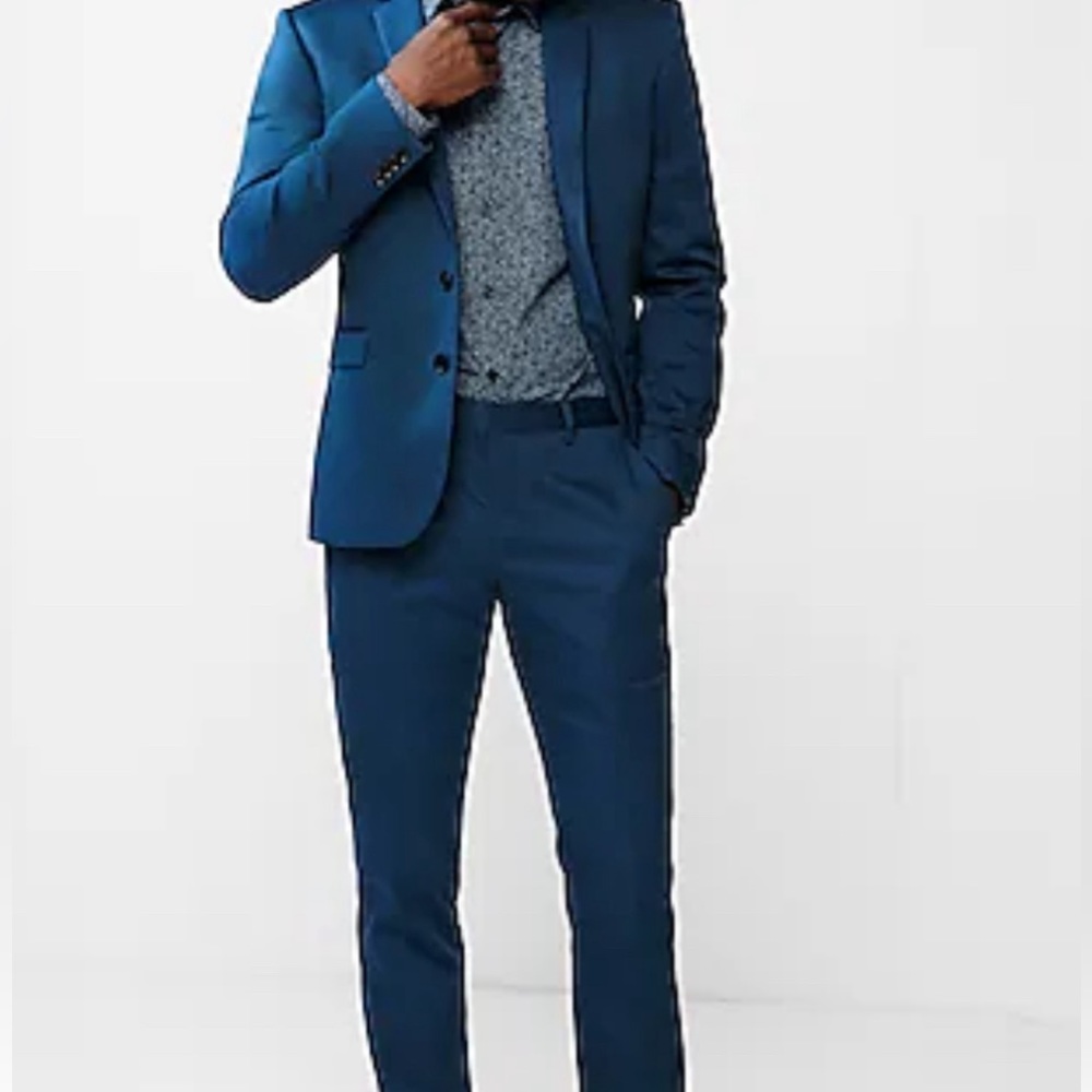 EXPRESS Blue Cotton Sateen Suit